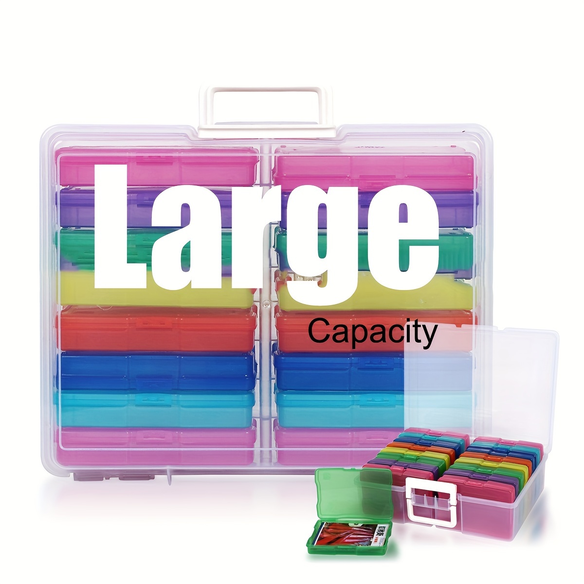 Photo Storage Box 4x6 18 Inner Extra Large Photo Case Large Photo Organizer  Acid-Free Photo Box Storage Photo Keeper Photo Storage Case Plastic Craft  Storage Box for Photo Stickers Stamps Seeds 18
