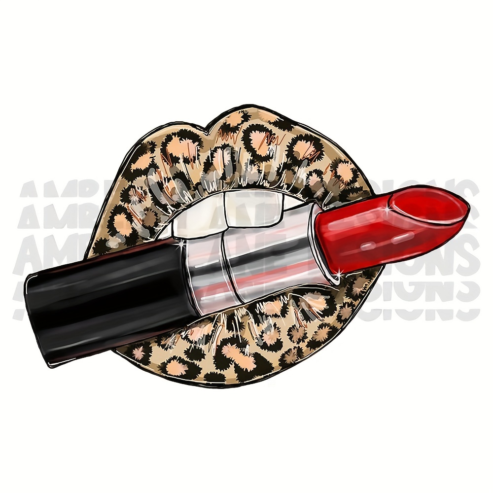 3pcs Labbra Con Stampa Leopardata, Adesivi Per Rossetto Toppe