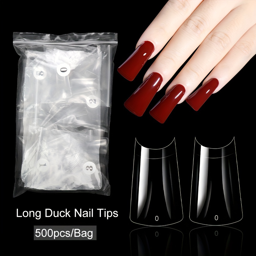 500pcs gel xネイルキットクリア中サイズダックネイルチップキット