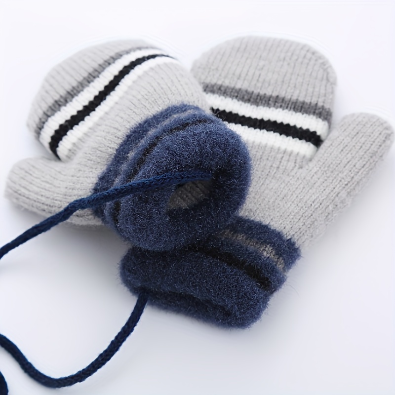 Gants pour tout-petits en laine, mitaines pour enfants à rayures