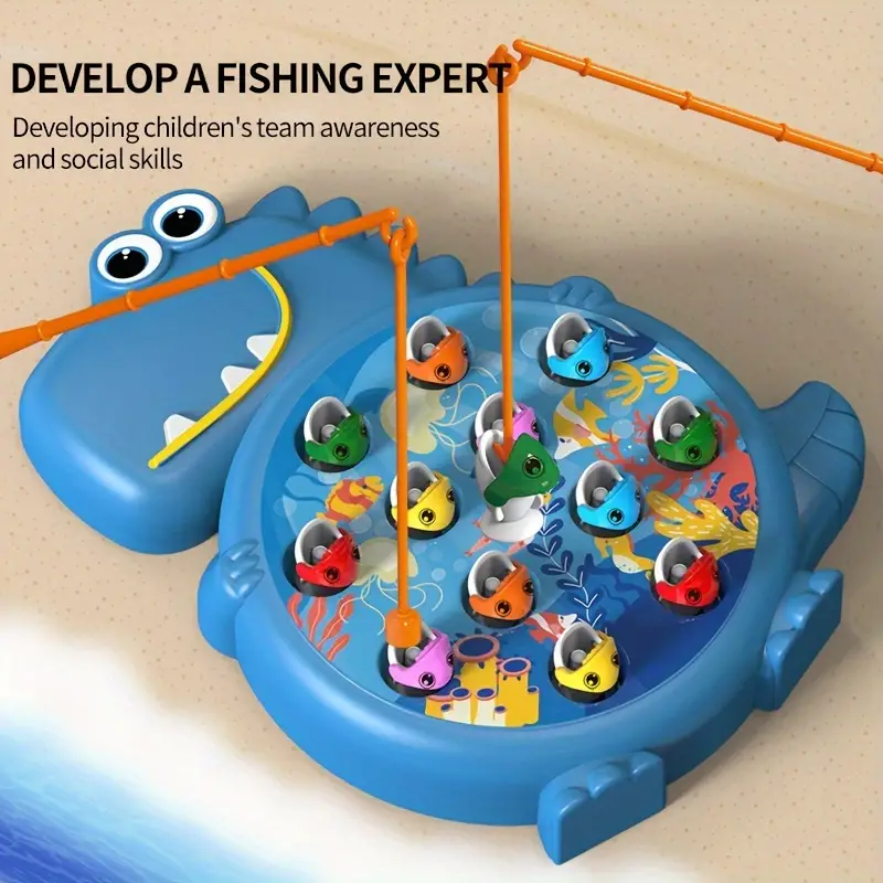 Fishing Toy Set Dinosaur Fishing Rod Fishing Pool Baby Early - Temu