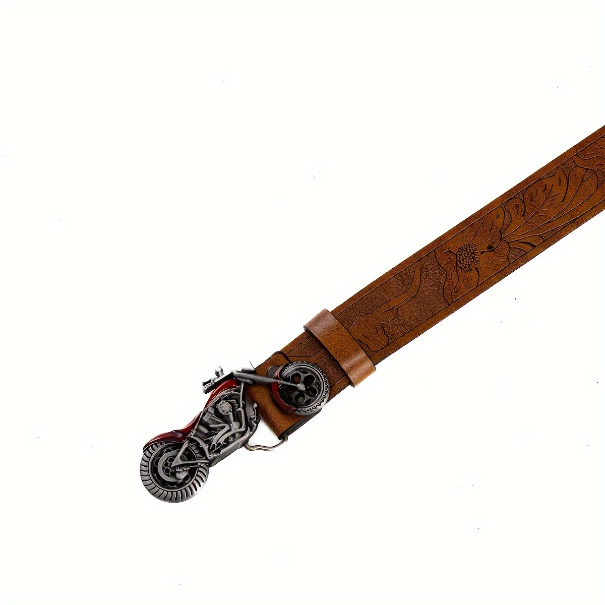 Retro Pattern Buckle Red PU Leather Men's Belt