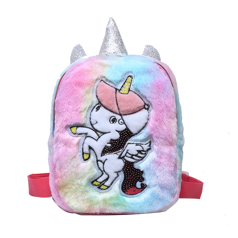 Under One Sky Kid's Mini Critter Faux Fur Unicorn Backpack In