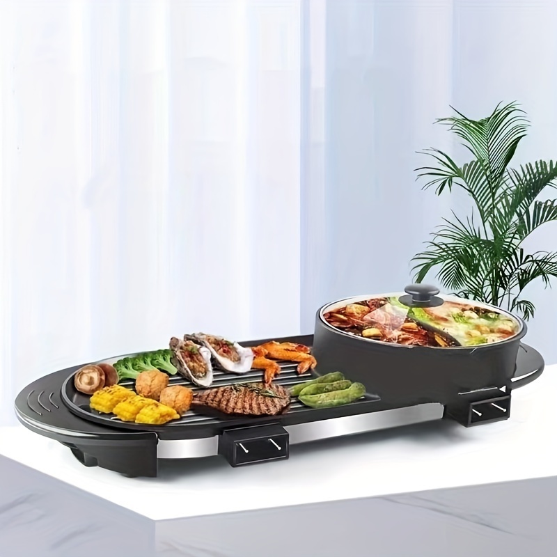 2 in 1 Electric Barbecue Grill Hot Pot Multifunctional - Temu