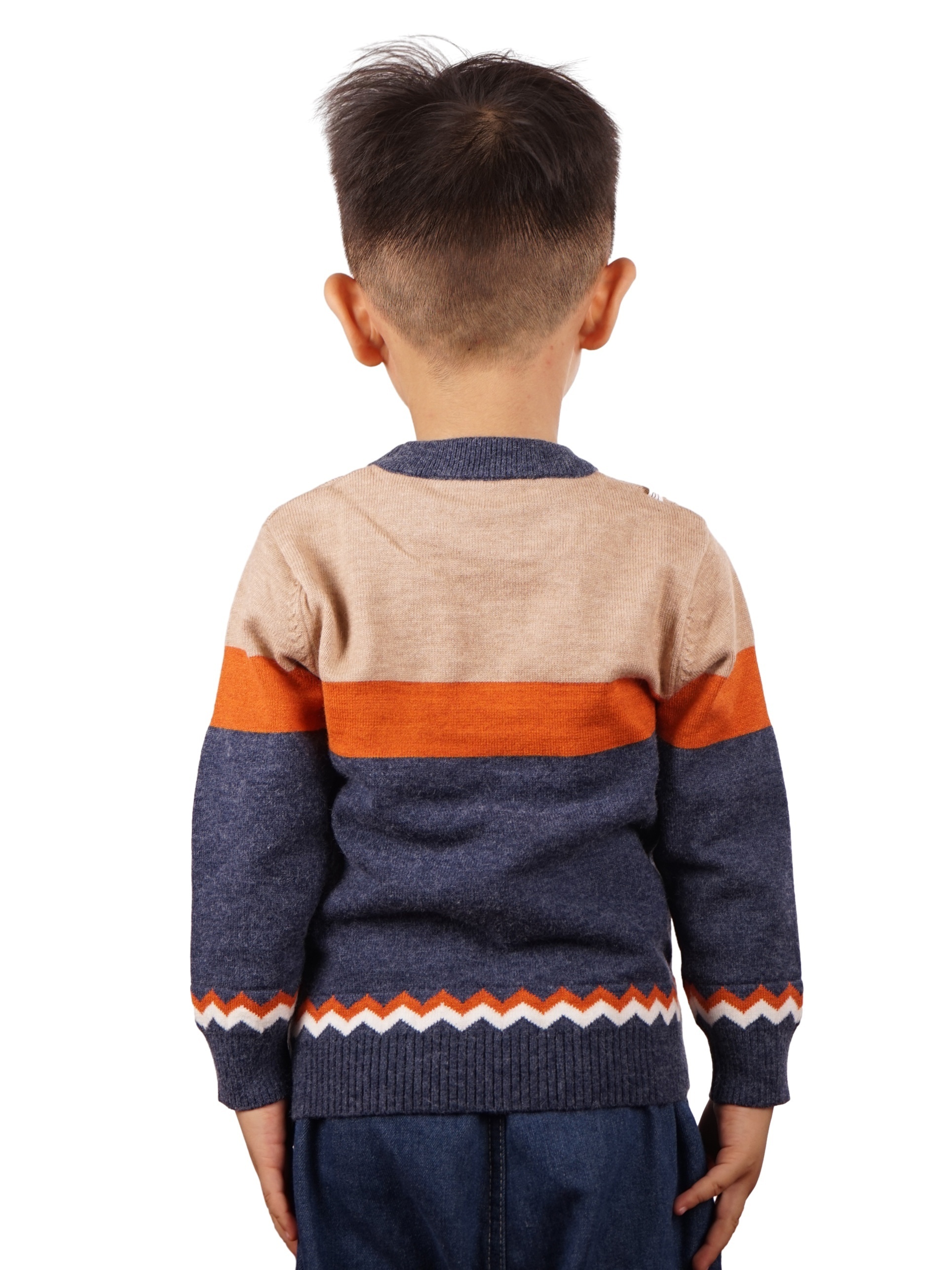 There Was One Kids colour-block knitted vest - Orange