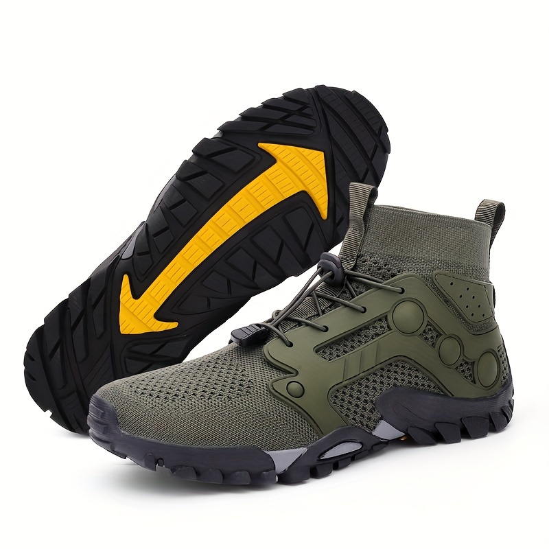 Trendy Mesh Breathable Wear Resistance Wading Shoes, Tactical Non Slip Flying Woven Shoes, Outdoor Hiking Fishing Hunting Shoes For Women & Men
