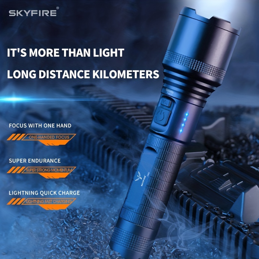 Sky Fire Flashlight - Rechargeable Outdoor Portable Strong Light