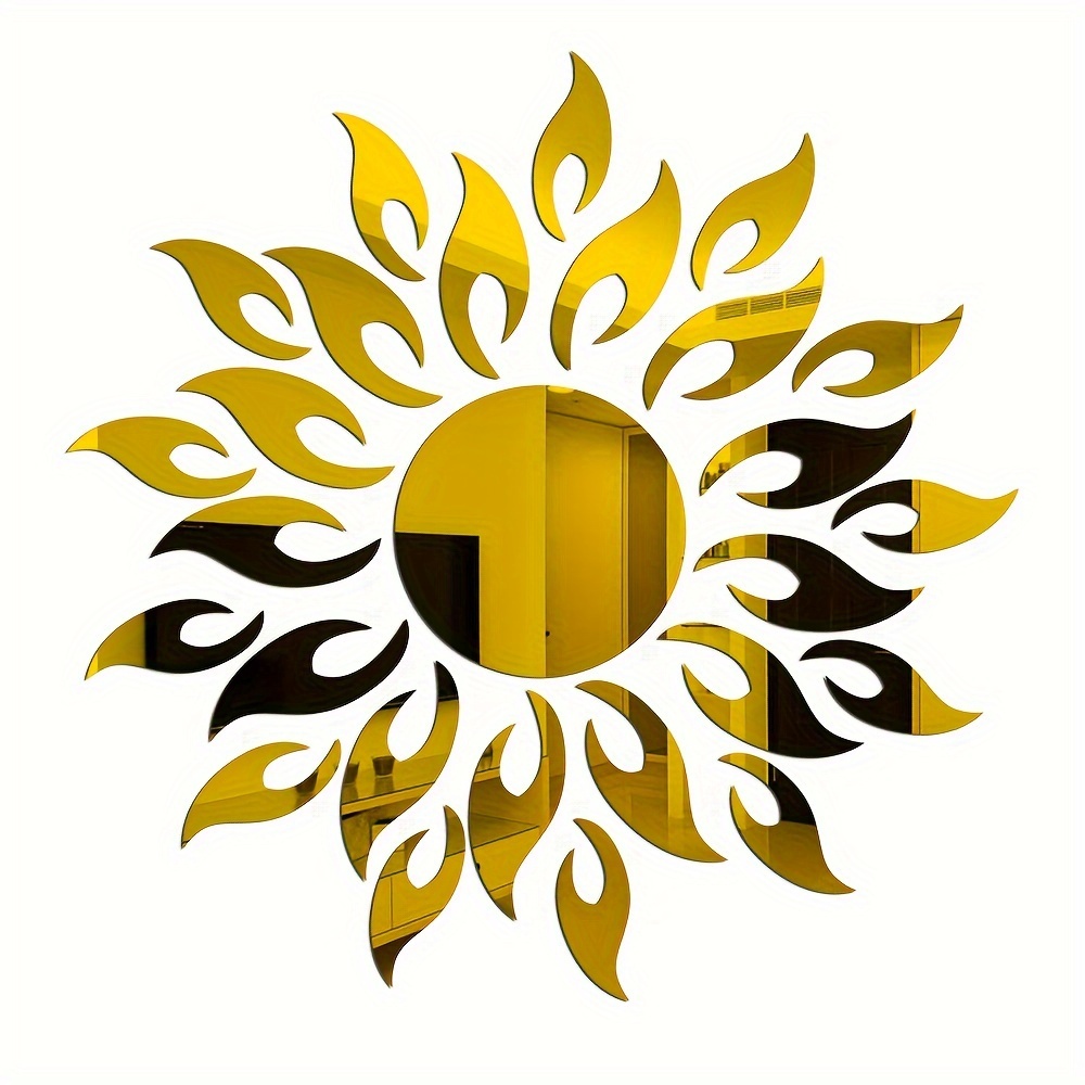 three dimensional sun flower acrylic   sticker   decoration self   wall sticker wall   tile bedroom installation diy self   double layer thickened   home details 13