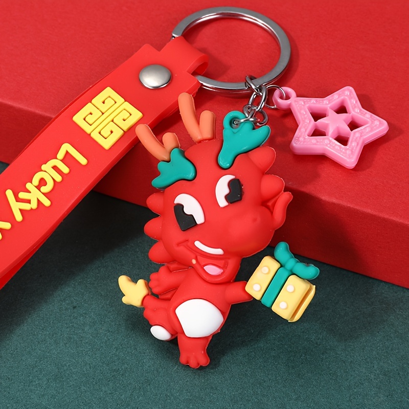 Temu 1pc, Chinese New Year Dragon Keychain Artificial Crystal Keychain Quick Release Key Ring Key Organizer Heavy Duty Keychain Gift for Car Keys Bag