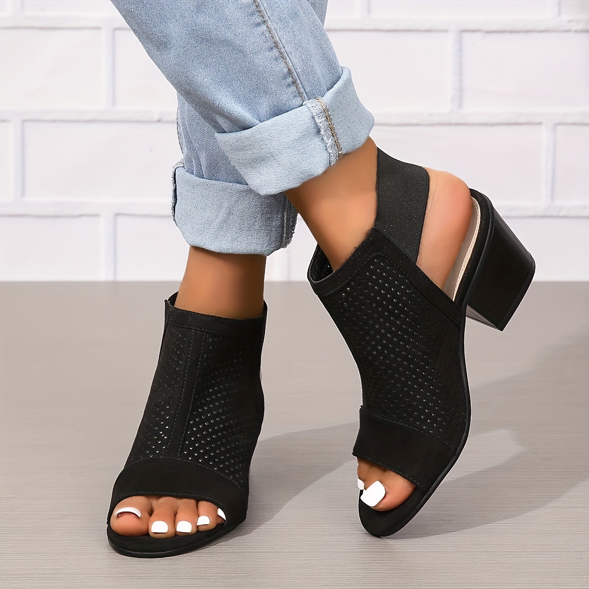 Perforated peep hotsell toe booties