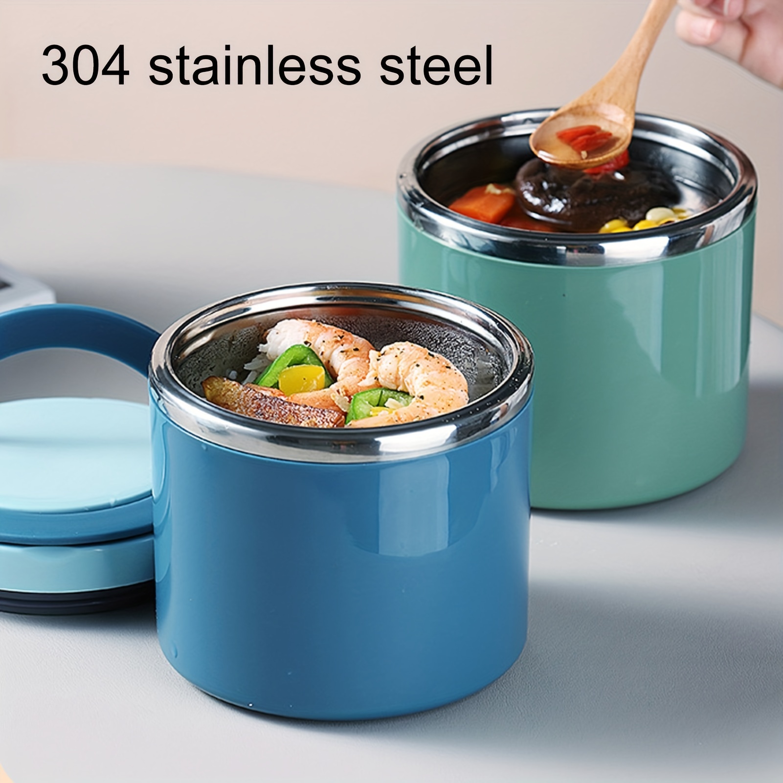 Food Carrier Portable Soup Container Lunch Box Stainless Steel 4