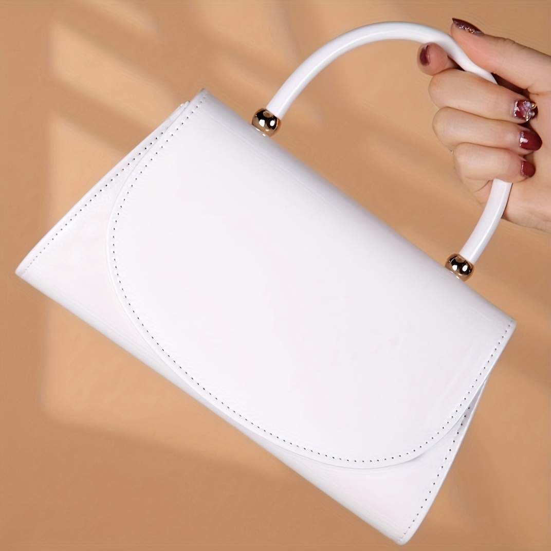 

Elegant Solid Color Flap Handbag, Shoulder Bag With Magnetic Closure, Perfect Purse For Party And Banquet