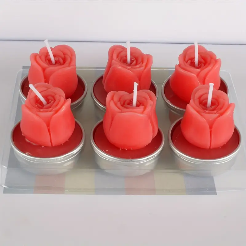 Valentine Candles Rose Tealight Candles Handmade Delicate - Temu