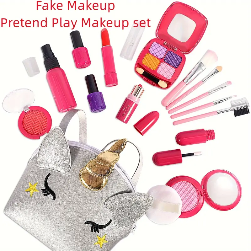 Kit De Maquillage Pour Enfants Pour Filles, Jouet De Déguisement De Faux  Maquillage Pour Petites Filles, Jeu De Rôle De Princesse Pour Enfants,  Cadeau