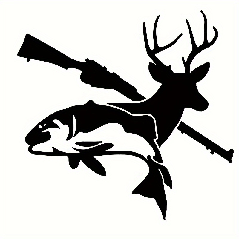 Deer Duck and Fish Funny Hunting & Fishing T Shirt' Sticker