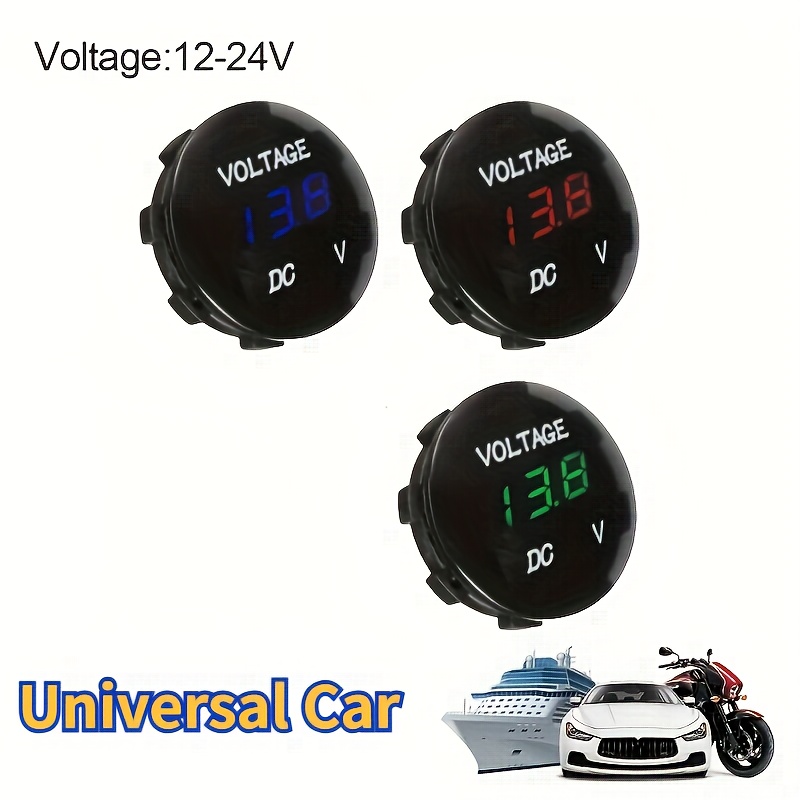 Voltmètre numérique LED de voiture 12V Voltmètre Affichage étanche