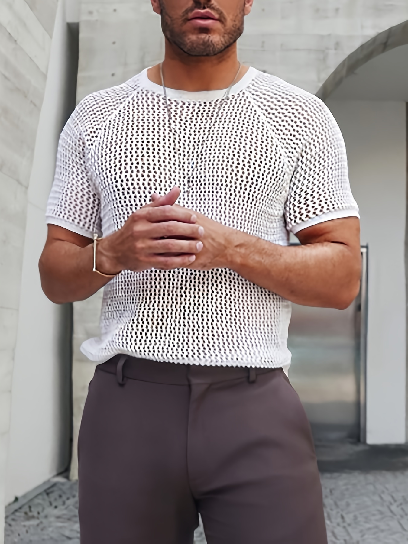 Incerun Mens Sexy T Shirt Loose Casual Crop Tops Off Shoulder Cut Out T  Shirts - Men's Clothing - Temu