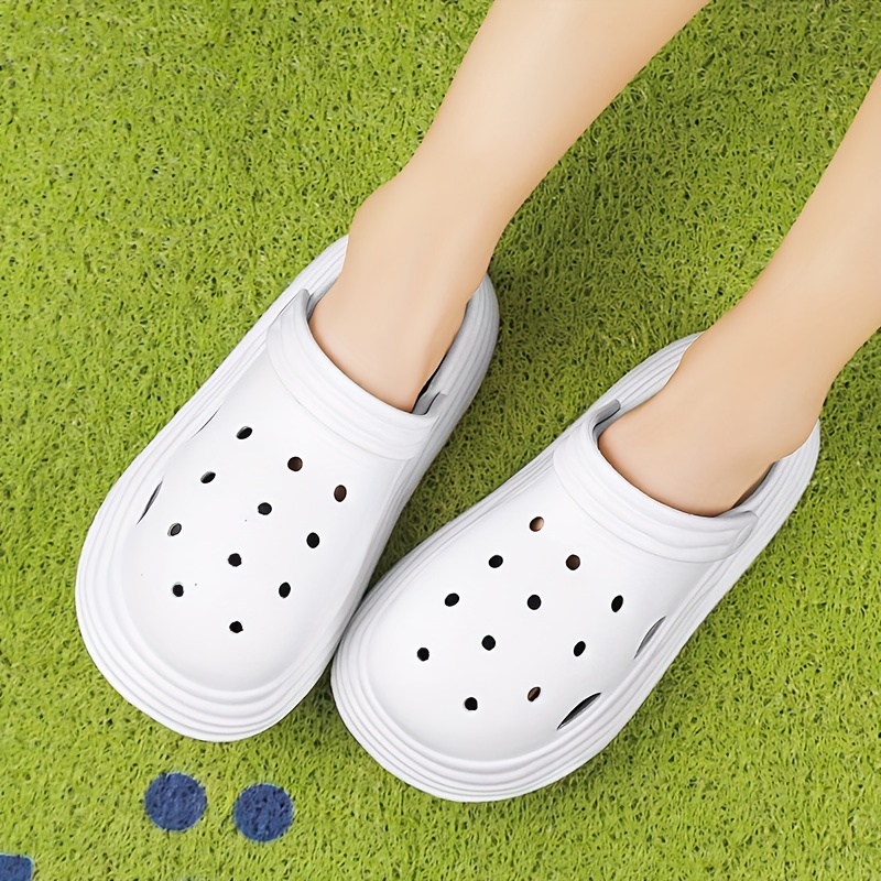 Women's Letter & Floral Pattern Clogs, Slip On Round Toe Hollow Out  Platform Slides, Summer Casual Daily Shoes - Temu Belgium