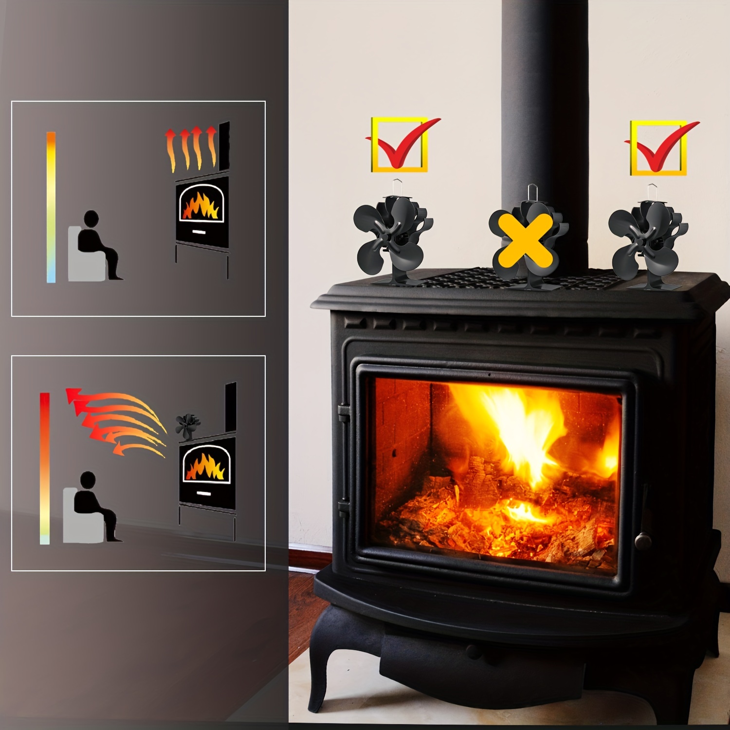 Wood Stove Fan Wood Burning Stove Fan Thermoelectric Wood Stove Fans For  Log Wood Pellet Burning Stoves Save Energy & Efficient - AliExpress