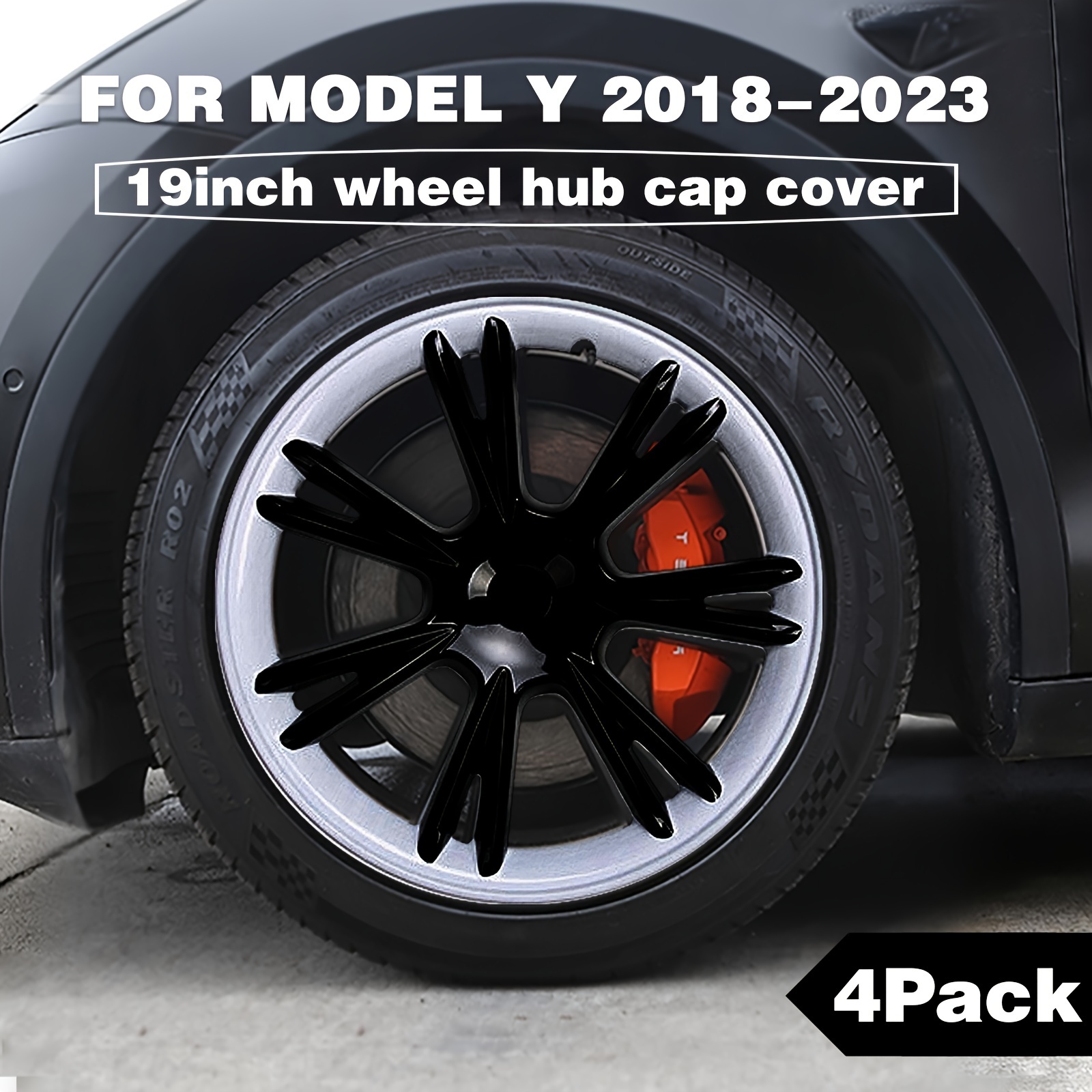 4 Pièces Pour Votre Tesla Model Y 2018-2023 Enjoliveur De Roue De 19 Pouces  Couverture Complète Haute Performance Enjoliveur De Roue De Voiture