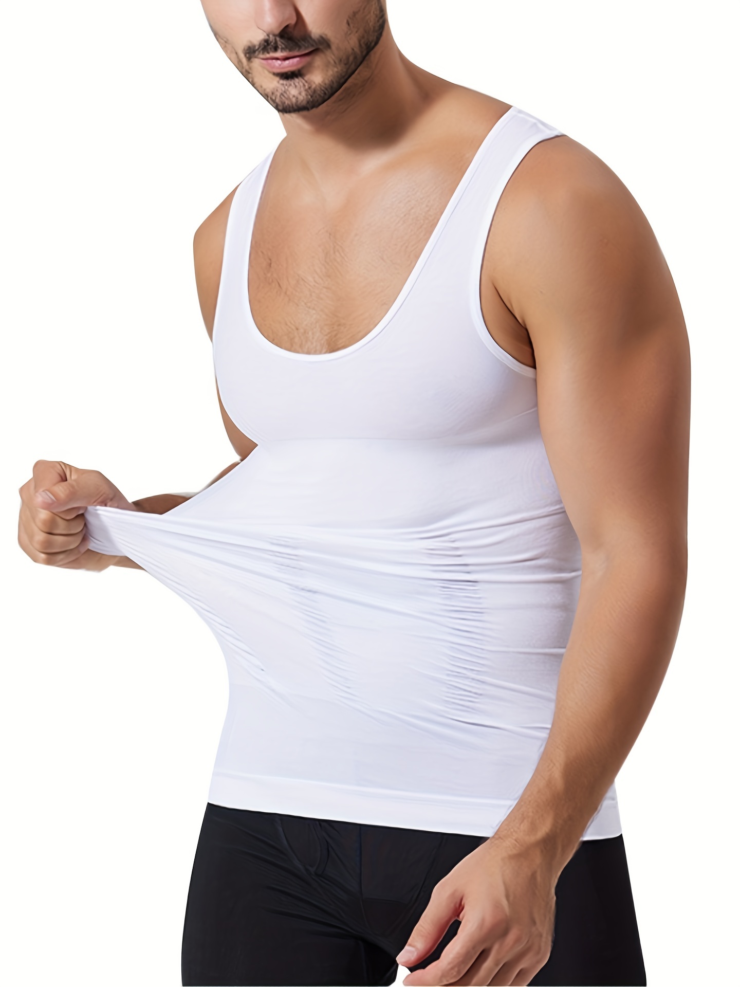 Men's Compression Body Shaper Tank Top Slimming Vest - Temu Canada