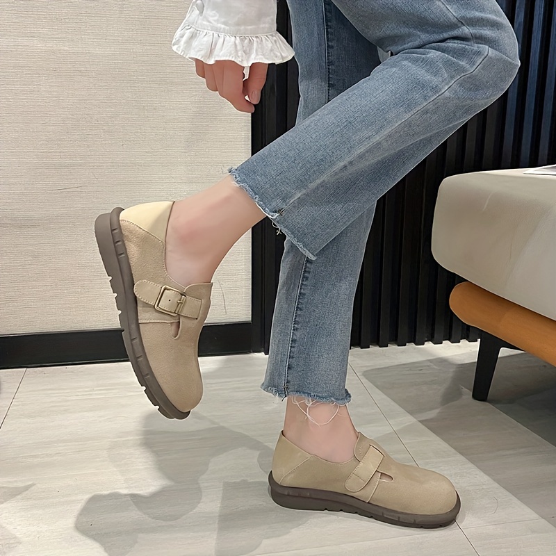 Buckle strap best sale casual flats loafers