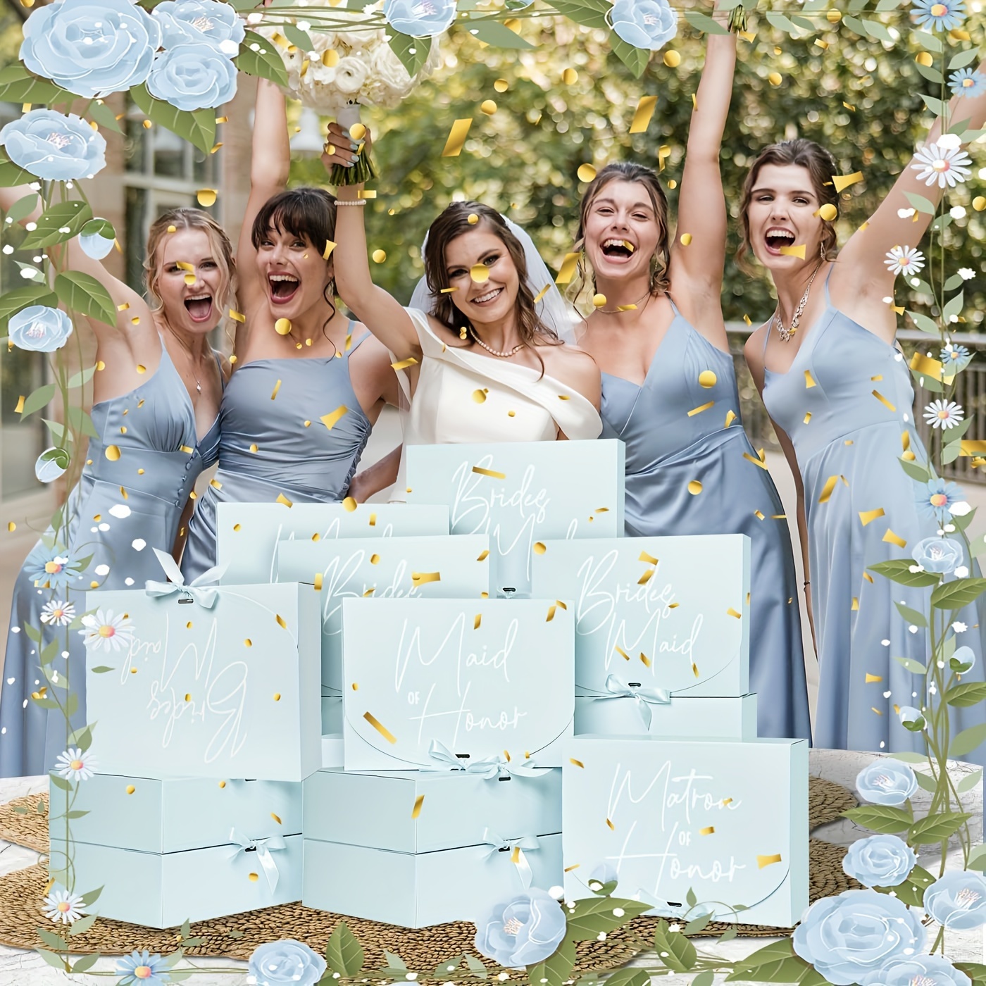 Dusty Blue Bridesmaid Proposal Box 