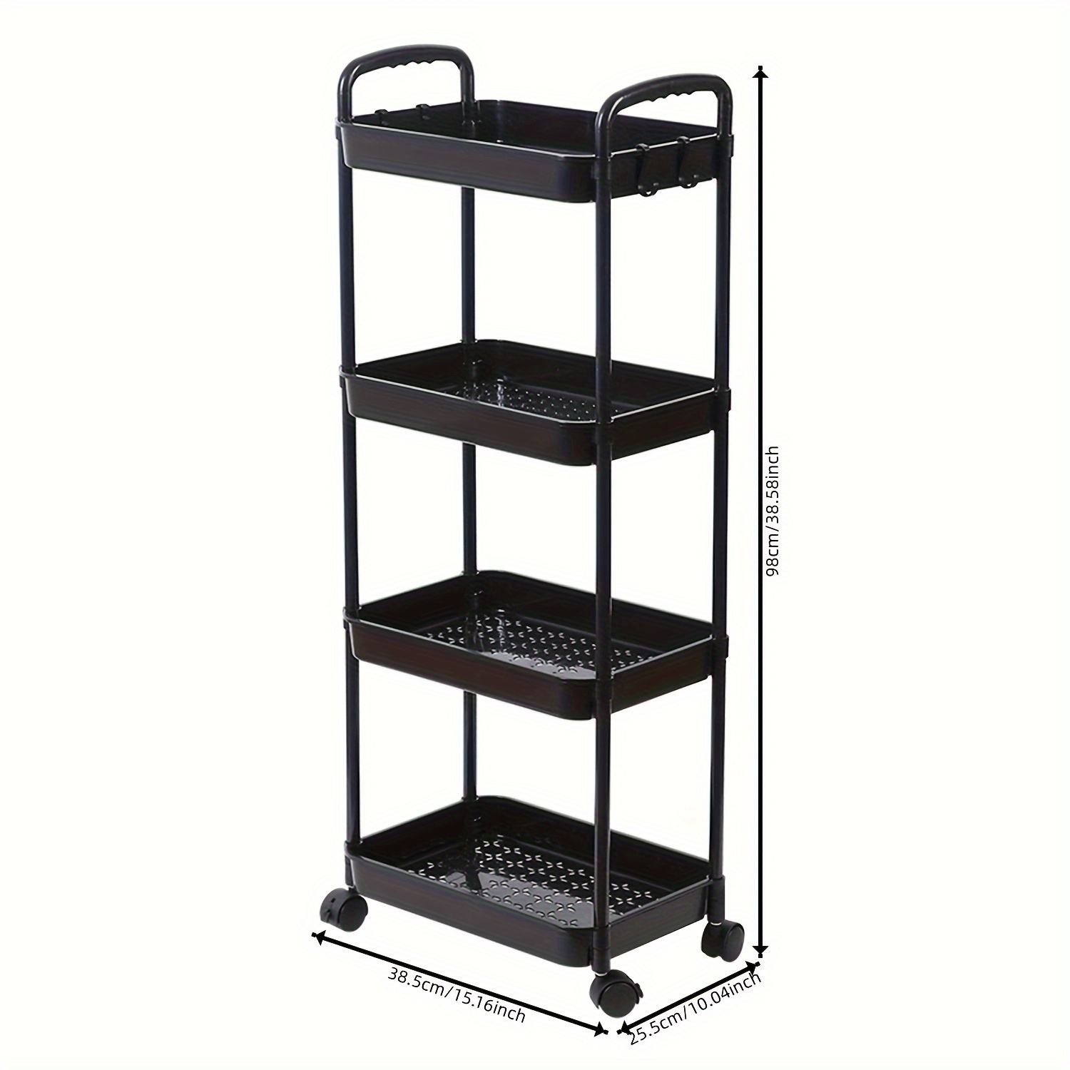1pc 4 layer trolley storage rack with pulley kitchen bathroom shelf floor multi layer removable storage rack bedroom snack storage rack details 11