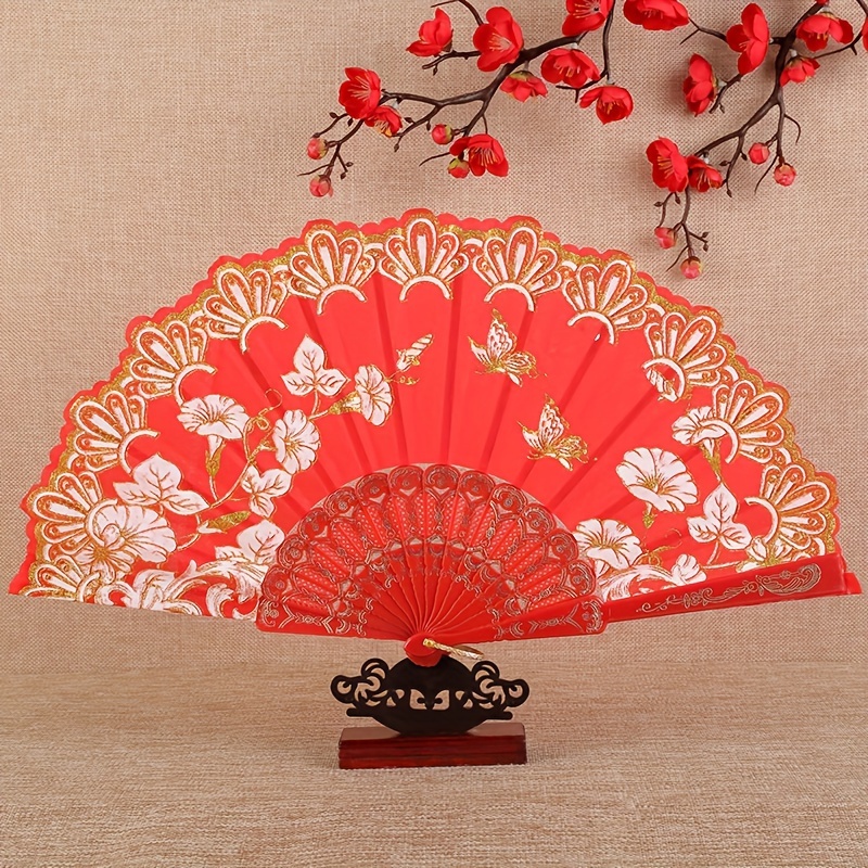 tangnade home decor paper fans handheld pattern folding dance