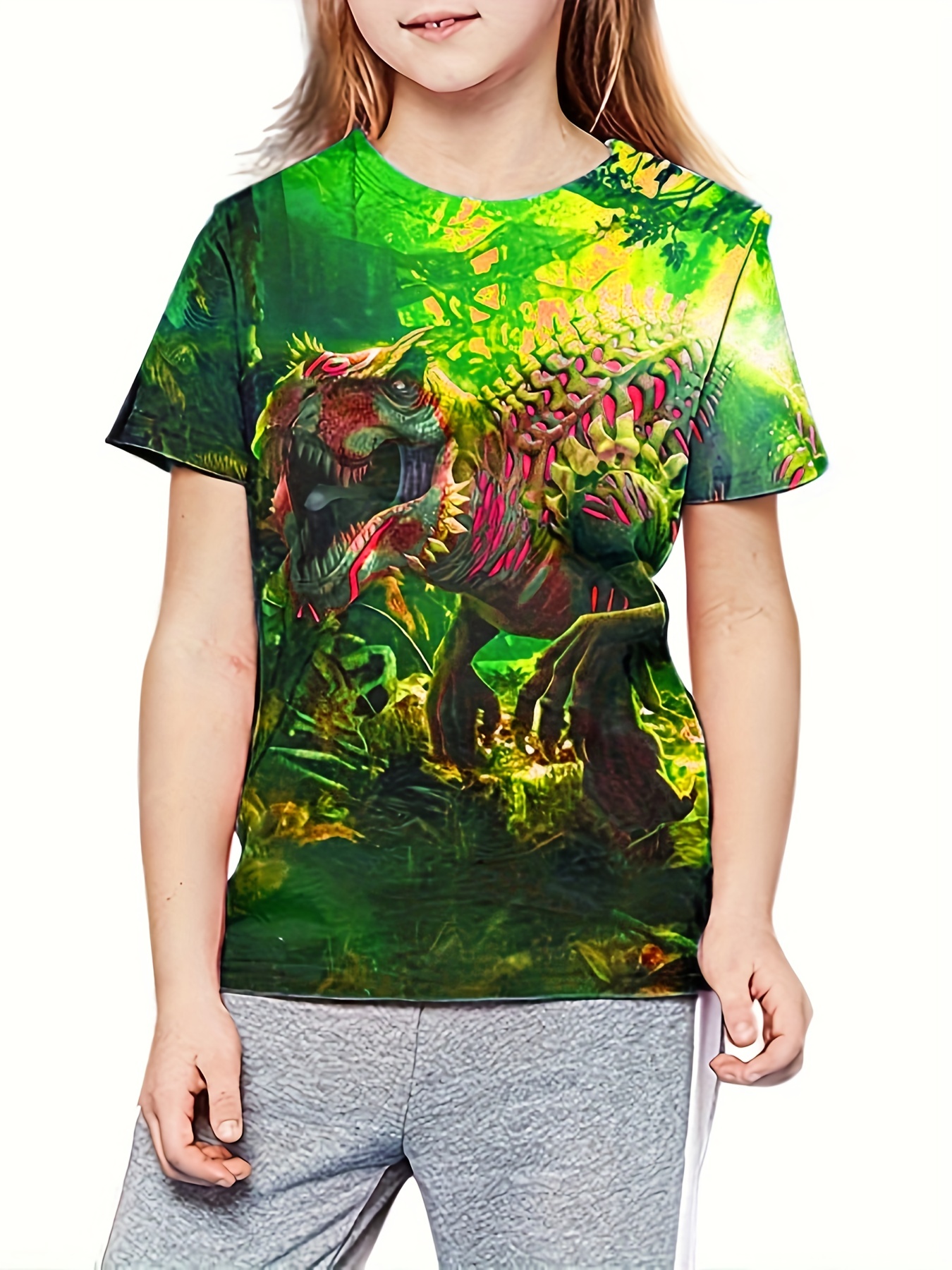 Scary Dinosaur 3d Print Boys Creative T shirt Casual Temu Canada