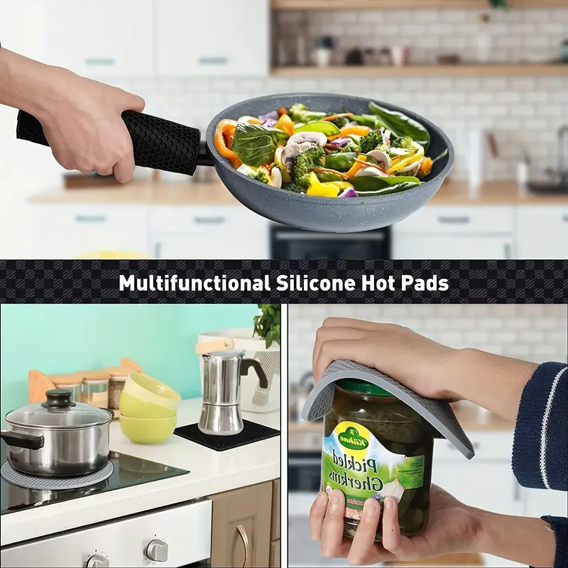Kitchen Gadgets Set, Silicone Trivet Mats And Oven Mitts, Anti-scalding Hot  Dish Holders, Anti-scalding Handle Sleeve, Non-slip Hot Pot Pads, Non-slip  Durable Flexible Easy To Wash And Dry, Kitchen Supplies - Temu