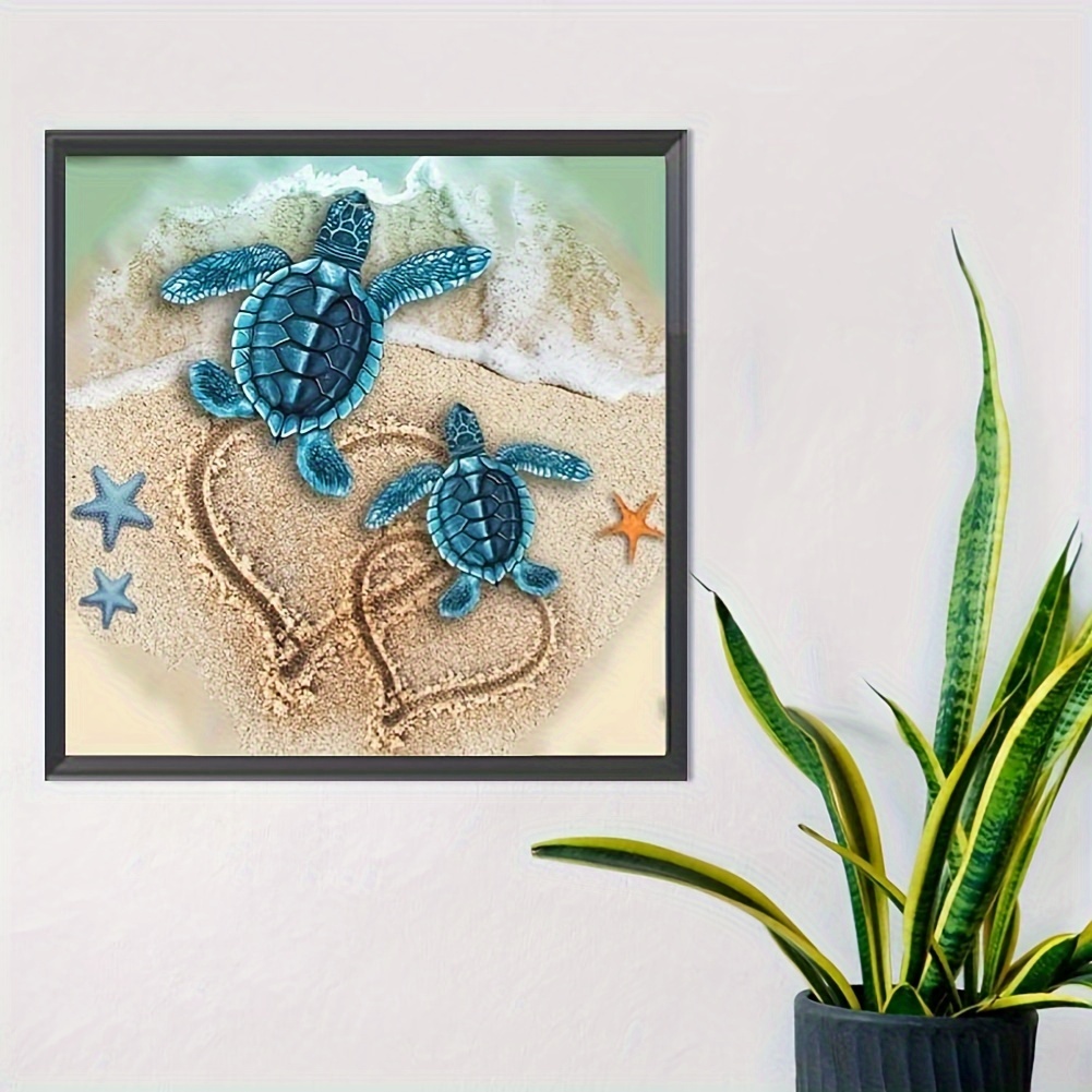 1pc 5D Artificial Diamond Painting Set Sea Turtle Pattern DIY Diamond  Painting Frameless Decor Gifts