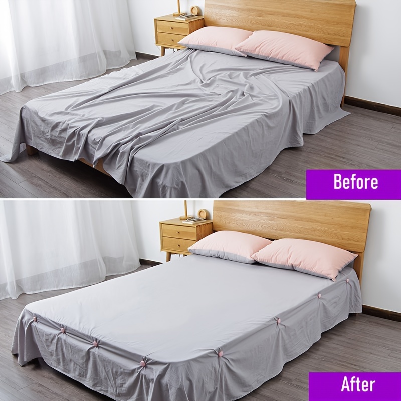 Bed Sheet Holder Corner Straps - 4 pcs Black, Mattress Cover Clips to Hold  Sheets in Place, Adjustable Bed Bands, Elastic