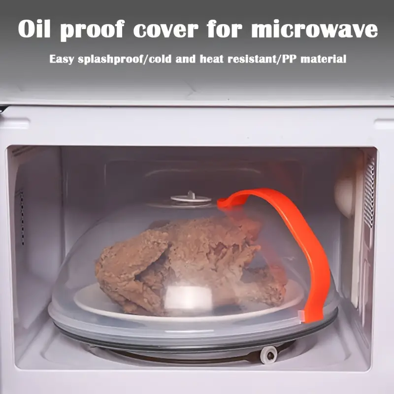 Microwave Oven Splash-proof Cover With Hanging Holes, Microwave