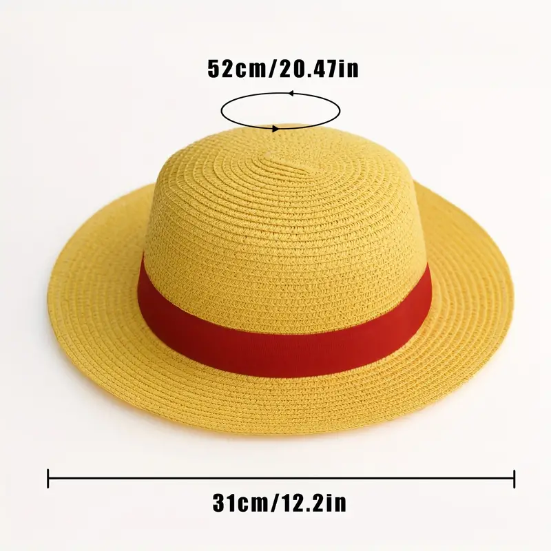 One Piece Monkey D. Luffy Cosplay Costume and Straw Hat Unisex