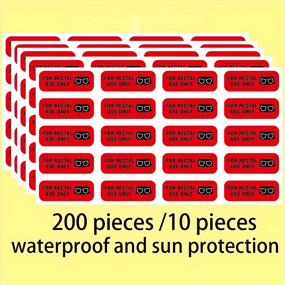 For Rectal Use Only Stickers - Permanent Adhesive Paper Labels, Waterproof  Surface, Red Background And Reference Stickers - Temu Philippines