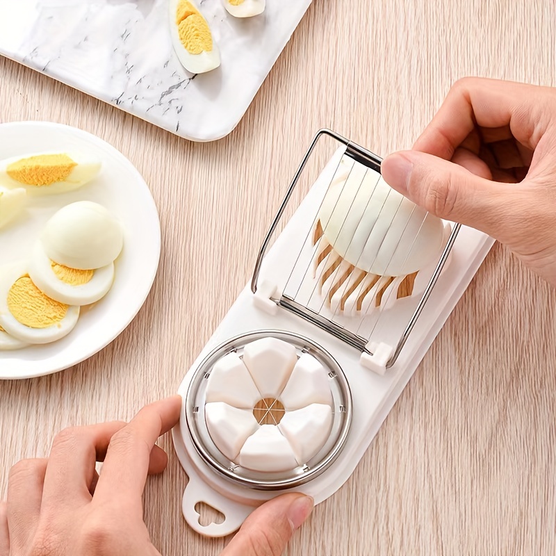 1pc Stainless Steel Egg Cutter, Multifunction Egg Slicer For Kitchen