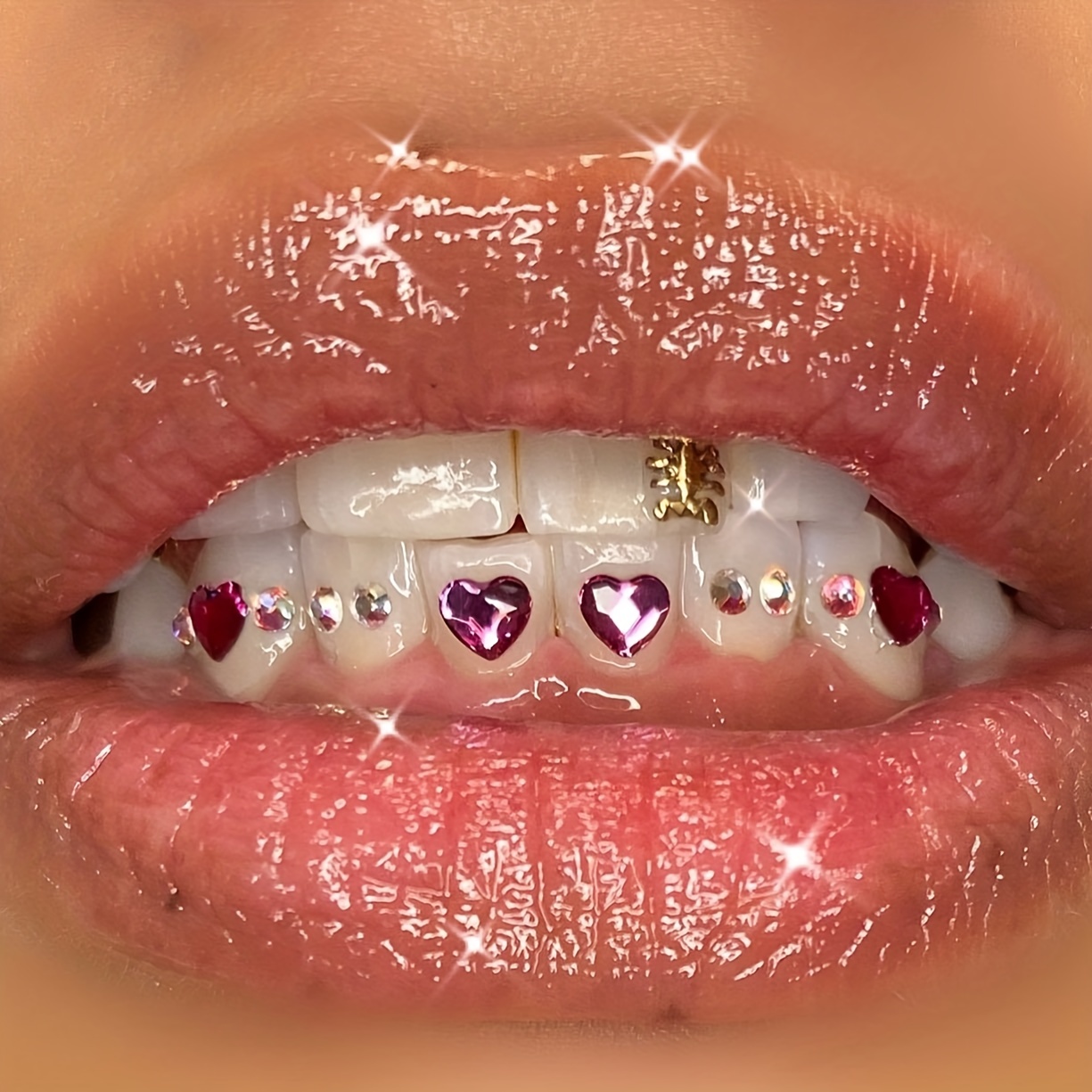  generic Kit de gemas de dientes de corazón, dientes de cristal,  adornos de joyería, gemas dentales decorativas para decoración de dientes  reflectantes, 10 uds, Cristal : Salud y Hogar