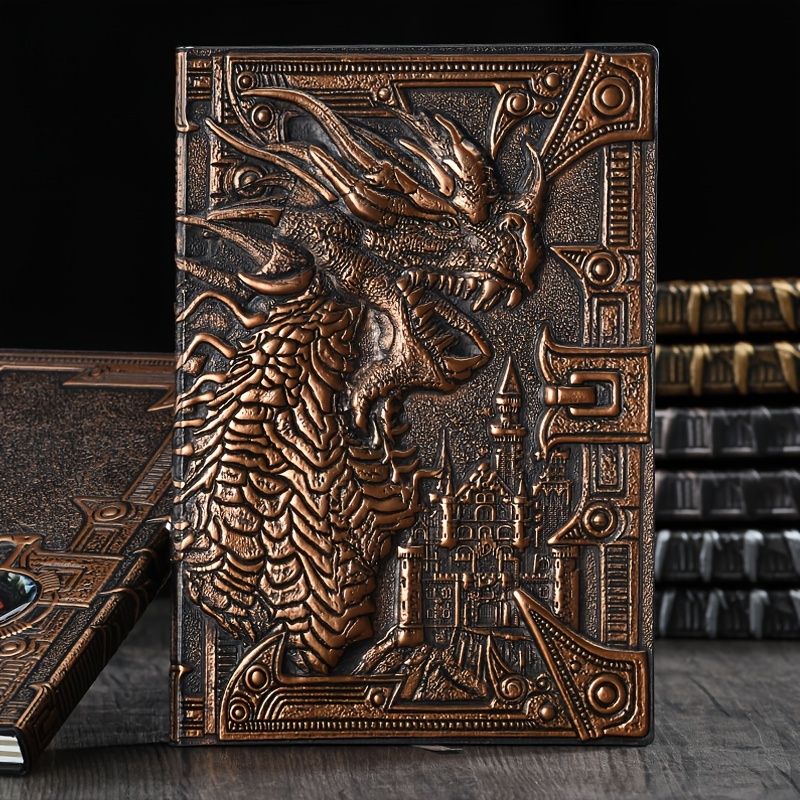 1pc Dragon Retro Relief Leather Notebook Journal Dinosaur European 