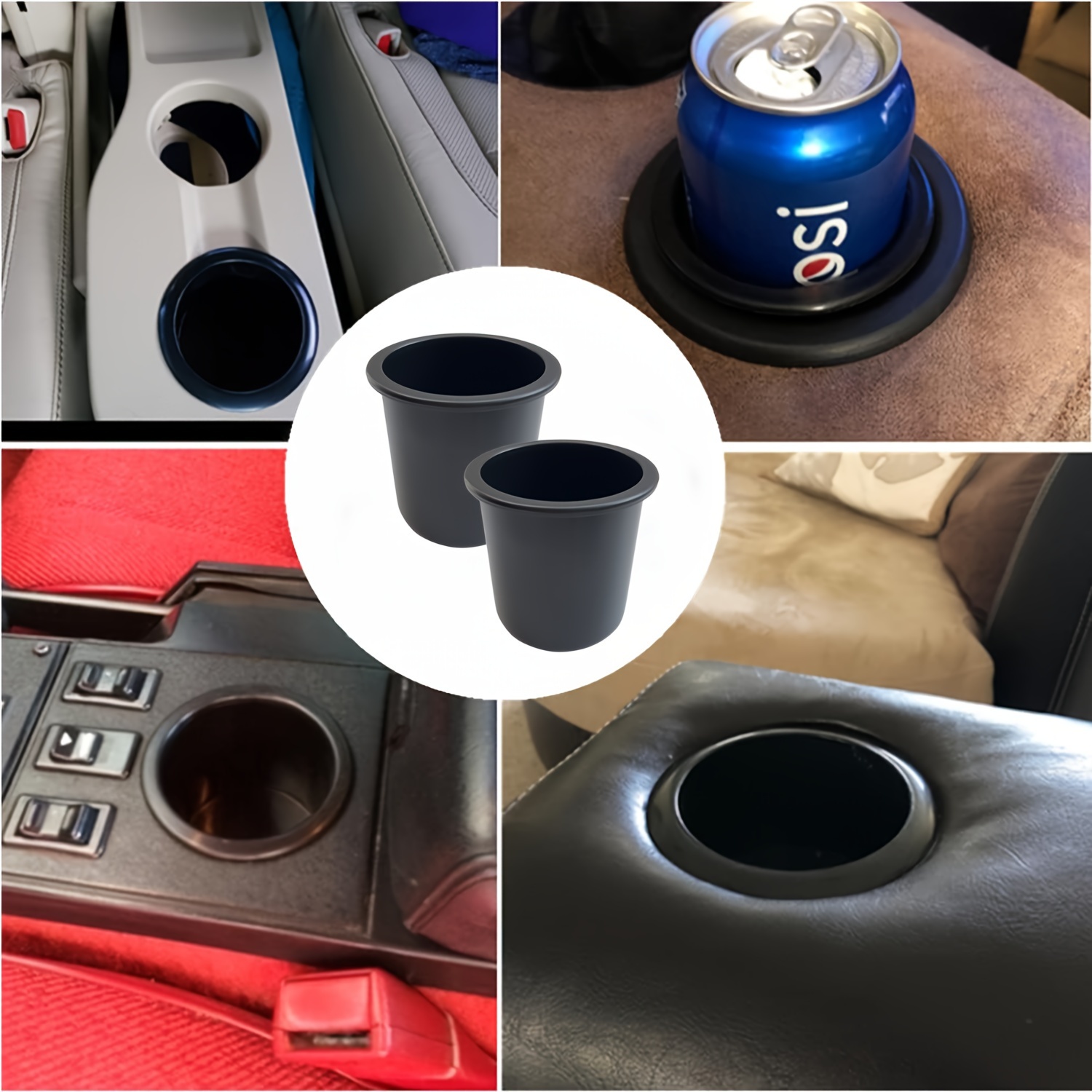 Cup Holder Insert 2pcs for RV Boat Car Couch Golf Cart, Universal Cup  Holder