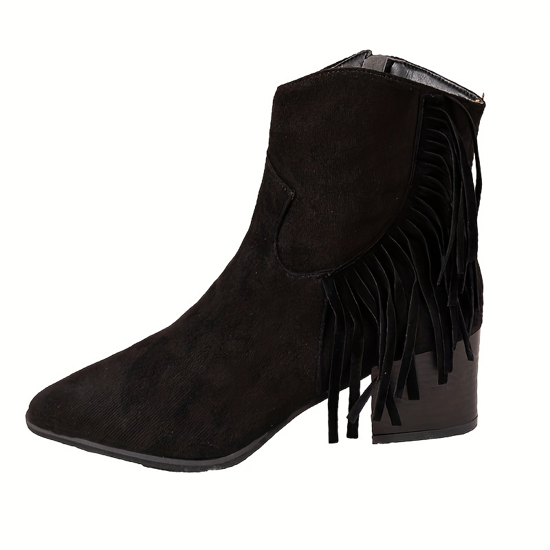 Black tassel outlet booties