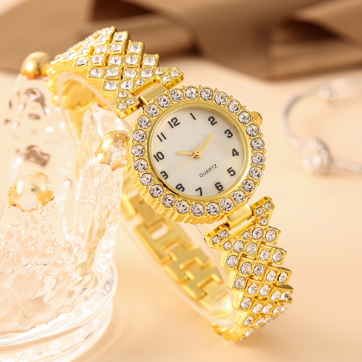 Fashionable Delicate Couple Watch Girl boy Rhinestone Quartz