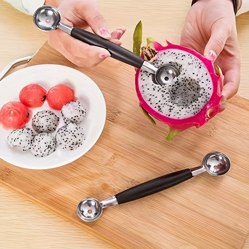 Travelwant 2Packs Fruit Icecream Ball Spoon,Stainless Steel Melon Baller,Smooth Round Melon Balls Melon Scoop for Watermelon/Ice Cream/Fruits/Sorbet/