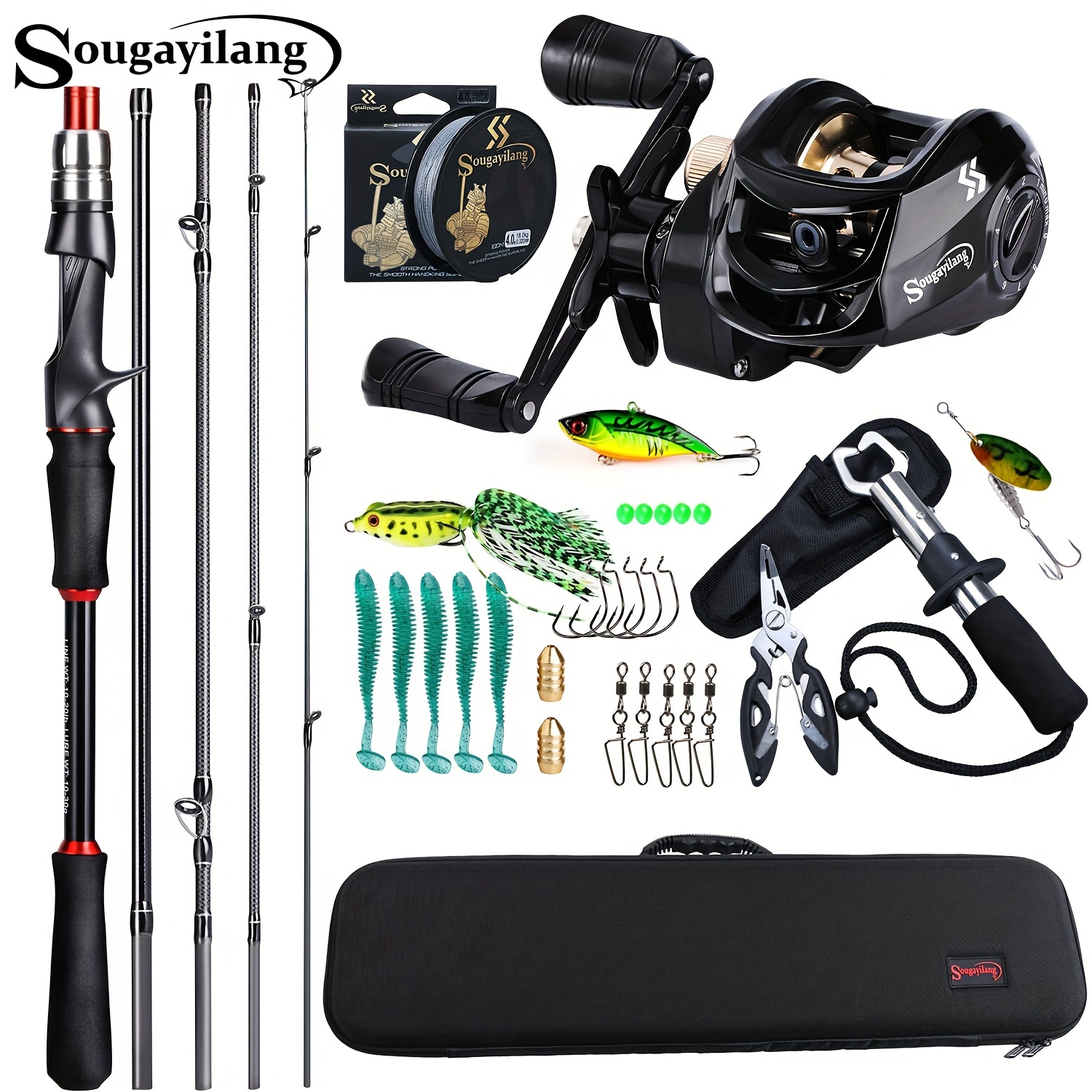 Sougayilang Fishing Rod And Fishing Reel And Bait Set With - Temu