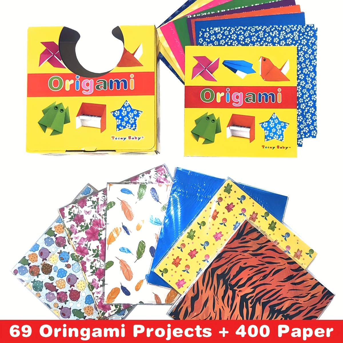 152 Sheets 3D Kids Origami Cartoon Animal Book Folding Paper for