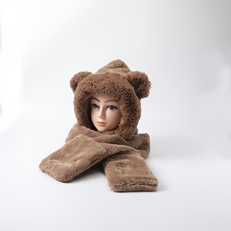 Bear Hat Gloves Scarf Cute Hat Winter Warm Animal Theme Hat Women Girls  Christmas Dress Up Birthday Gifts For Her Valentines Gifts - Clothing,  Shoes & Jewelry - Temu