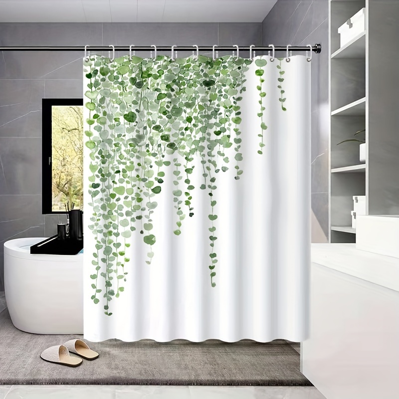 Leaves Shower Curtain Waterproof Mildew proof Green Perfect - Temu