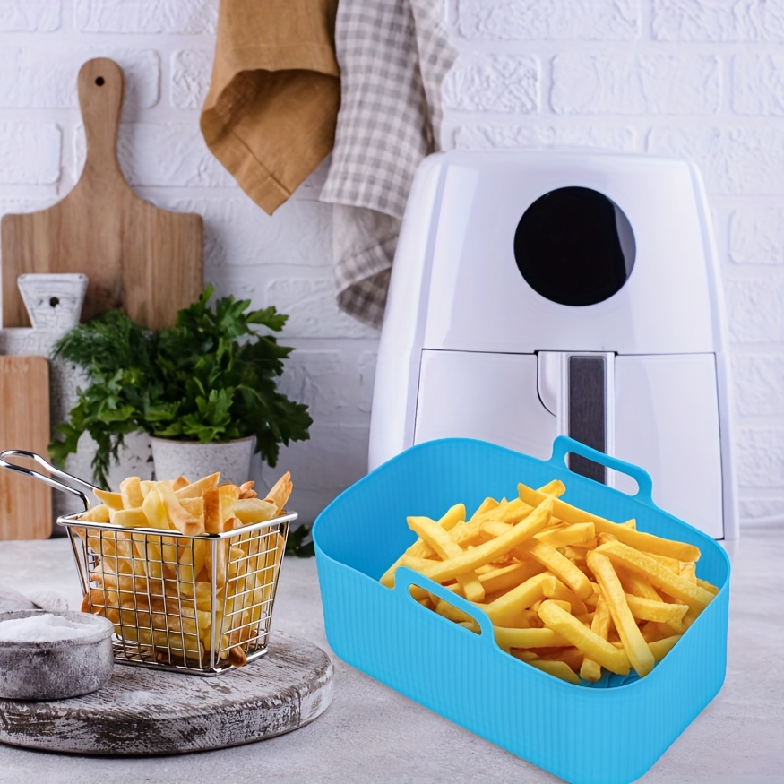 1pc Silicone Air Fryer Liner, Black Rectangle Air Fryer Silicone