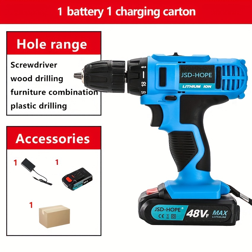 Impact Electric Hand Drill Set 2 Gear Adjustment Electric - Temu