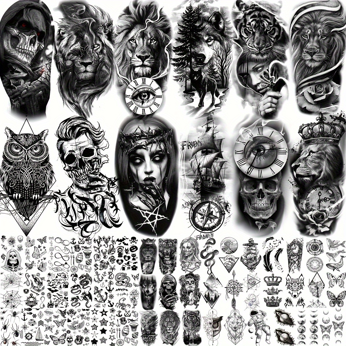 Tatuaggi temporanei 2 ragni Halloween 3d vedova nera tatuaggi finti  realistici sottili durevoli -  Italia
